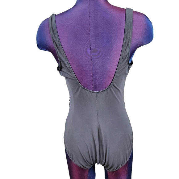 Diva by Rachel Pappo‎ Gray Twist Front One Piece Swimsuit D Cup Size 10 Women's - Picture 5 of 9